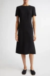 Fforme Lyla Sculpted Double Crepe Midi Dress In Black