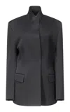 Fforme Malina Tailored Wool Blazer In Black