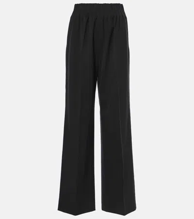 FFORME MAUD COTTON AND LINEN WIDE-LEG PANTS