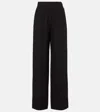Fforme Maud High-rise Silk Cady Wide-leg Pants In Black
