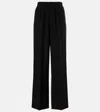 Fforme Maud High-rise Silk Cady Wide-leg Pants In Black