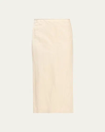 Fforme Mena Cotton-blend Crinkled Straight Skirt In Neutral
