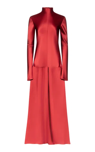 Fforme Mila Bias Cut Dress In Red