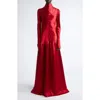 Fforme Mila Bias Cut Long Sleeve Gown In Black