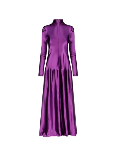 Fforme Mila High-neck Dress In Purple