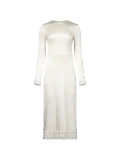 Fforme Mina Fringed Crinkled Dress In Brown