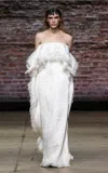 Fforme Multi Layered Frayed Edge Dress In Ivory