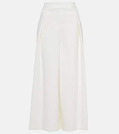 Fforme Nadja Cropped Wool-blend Wide-leg Pants In White