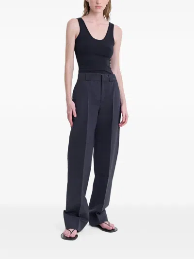 Fforme Nahla Utility Trouser Pants In Black In Blue
