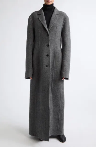 Fforme Noah Molded Double Face Virgin Wool Coat In Gray