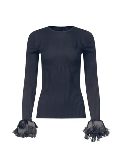 Fforme Nova Fringe-trimmed Sweater In Black