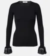 Fforme Nova Ribbed-knit Wool-blend Sweater In Black