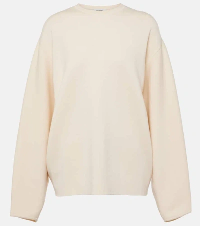 Fforme Oversized Wool And Cotton Jumper In White