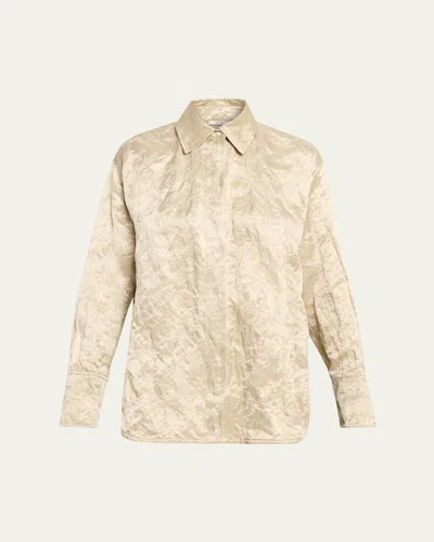 Fforme Ozzy Metallic Boyfriend Shirt In Calico