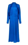Fforme Rami Liquid Raglan Sleeve Dress In Blue