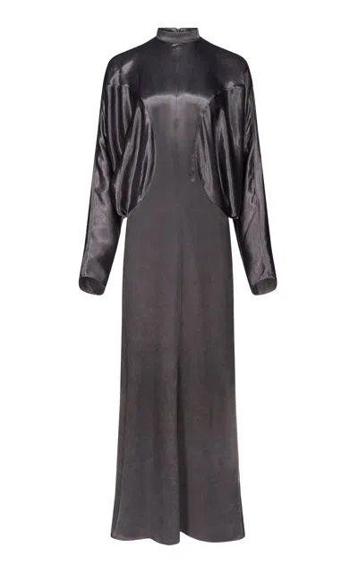 Fforme Rami Liquid Raglan Sleeve Dress In Gray
