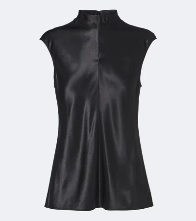 Fforme Rhea Satin Top In Black