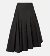 Fforme Rio Asymmetric Cotton Midi Skirt In Black