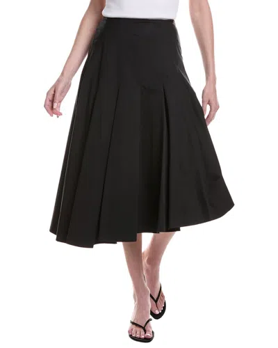 Fforme Rio Asymmetrical Pleated Midi Skirt In Black