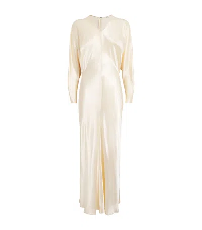 Fforme Satin Naomie Maxi Dress In Gray