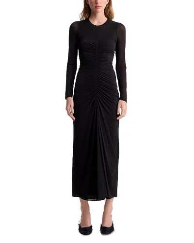 Fforme Selena Ruched Jersey Dress In Black