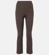 Fforme Shim Cropped Jersey Slim Pants In Brown