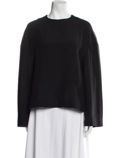 Pre-owned Fforme Silk Crew Neck Sweatshirt In Black