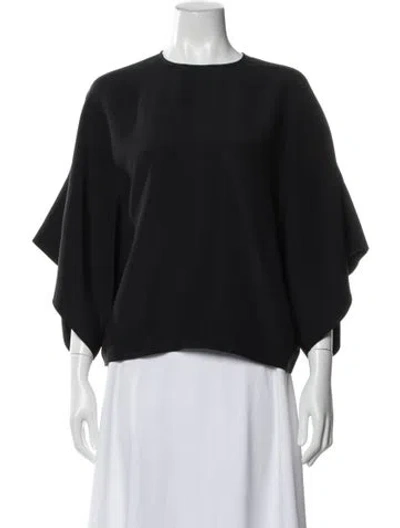 Pre-owned Fforme Silk Crew Neck Top In Black