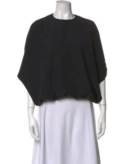 Pre-owned Fforme Silk Crew Neck Top In Black
