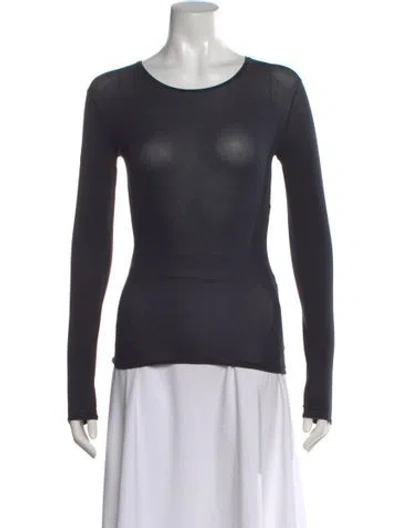 Pre-owned Fforme Silk Crew Neck Top In Gray