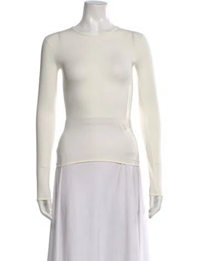 Pre-owned Fforme Silk Crew Neck Top In Neutral