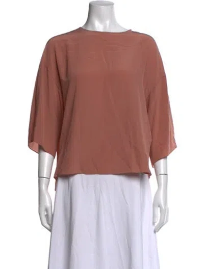 Pre-owned Fforme Silk Crew Neck Top In Pink