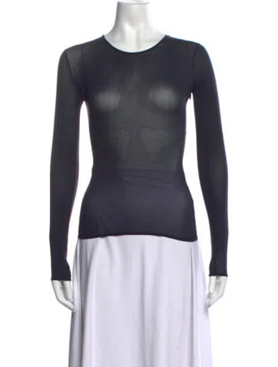 Pre-owned Fforme Silk Crew Neck Top W/ Tags In Blue
