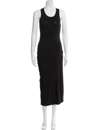 Pre-owned Fforme Silk Long Dress In Black