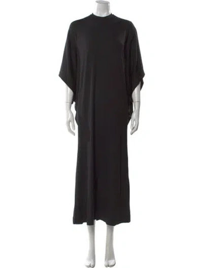 Pre-owned Fforme Silk Long Dress In Black