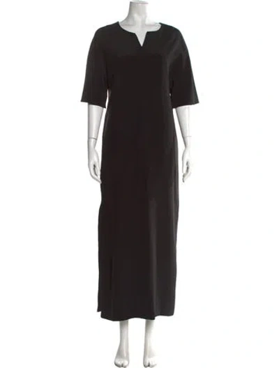 Pre-owned Fforme Silk Long Dress In Black