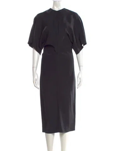 Pre-owned Fforme Silk Long Dress In Gray