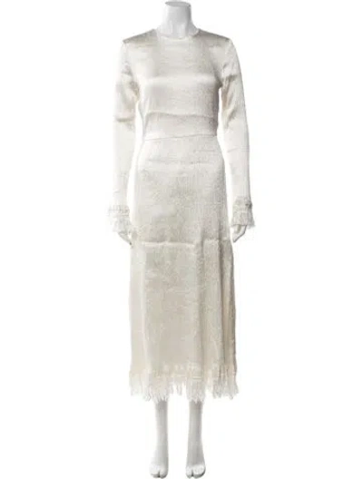 Pre-owned Fforme Silk Long Dress W/ Tags In Neutrals