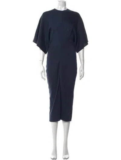 Pre-owned Fforme Silk Midi Length Dress In Blue