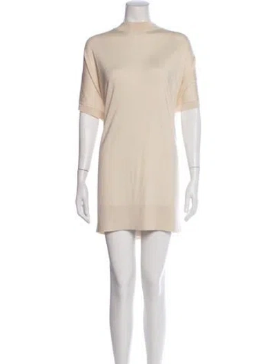 Pre-owned Fforme Silk Mini Dress In Neutral