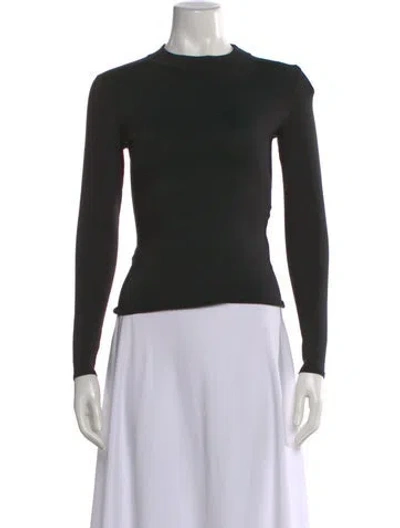 Pre-owned Fforme Silk Mock Neck Top W/ Tags In Black