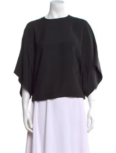 Pre-owned Fforme Silk Scoop Neck Top W/ Tags In Black