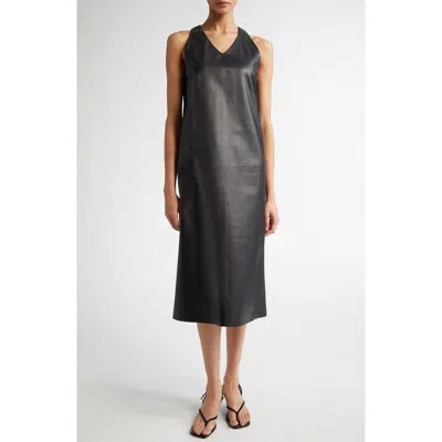 Fforme Snyder Leather Shift Dress In Black