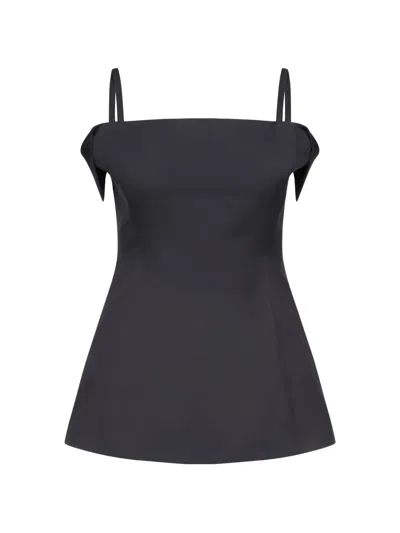 Fforme Sola Square-neck Top In Black