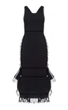 Fforme Sorcha Fringed Knit Dress In Black