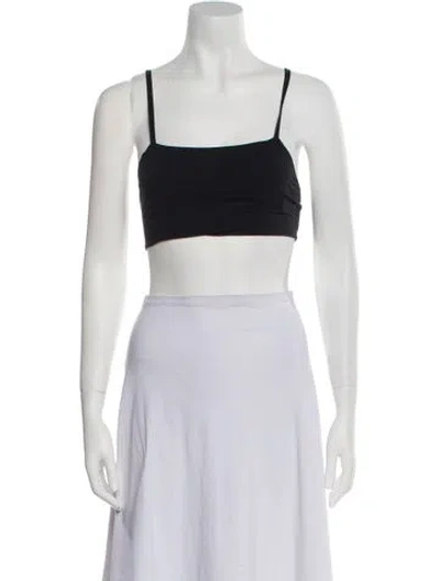 Pre-owned Fforme Square Neckline Sleeveless Crop Top In Blue