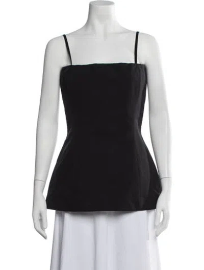 Pre-owned Fforme Square Neckline Sleeveless Top In Black