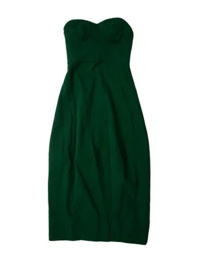 Pre-owned Fforme Strapless Midi Length Dress In Green