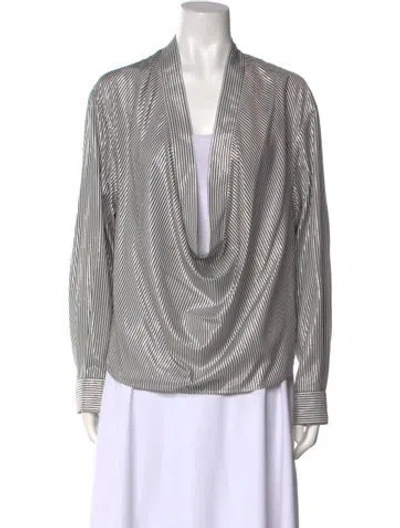 Pre-owned Fforme Striped V-neck Blouse