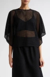 Fforme Tenley Draped Mesh Top In Black
